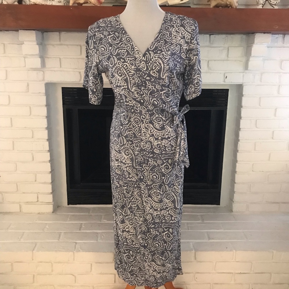 Vintage 90s Passports Pier 1 Imports Full-Wrap belt dress M.